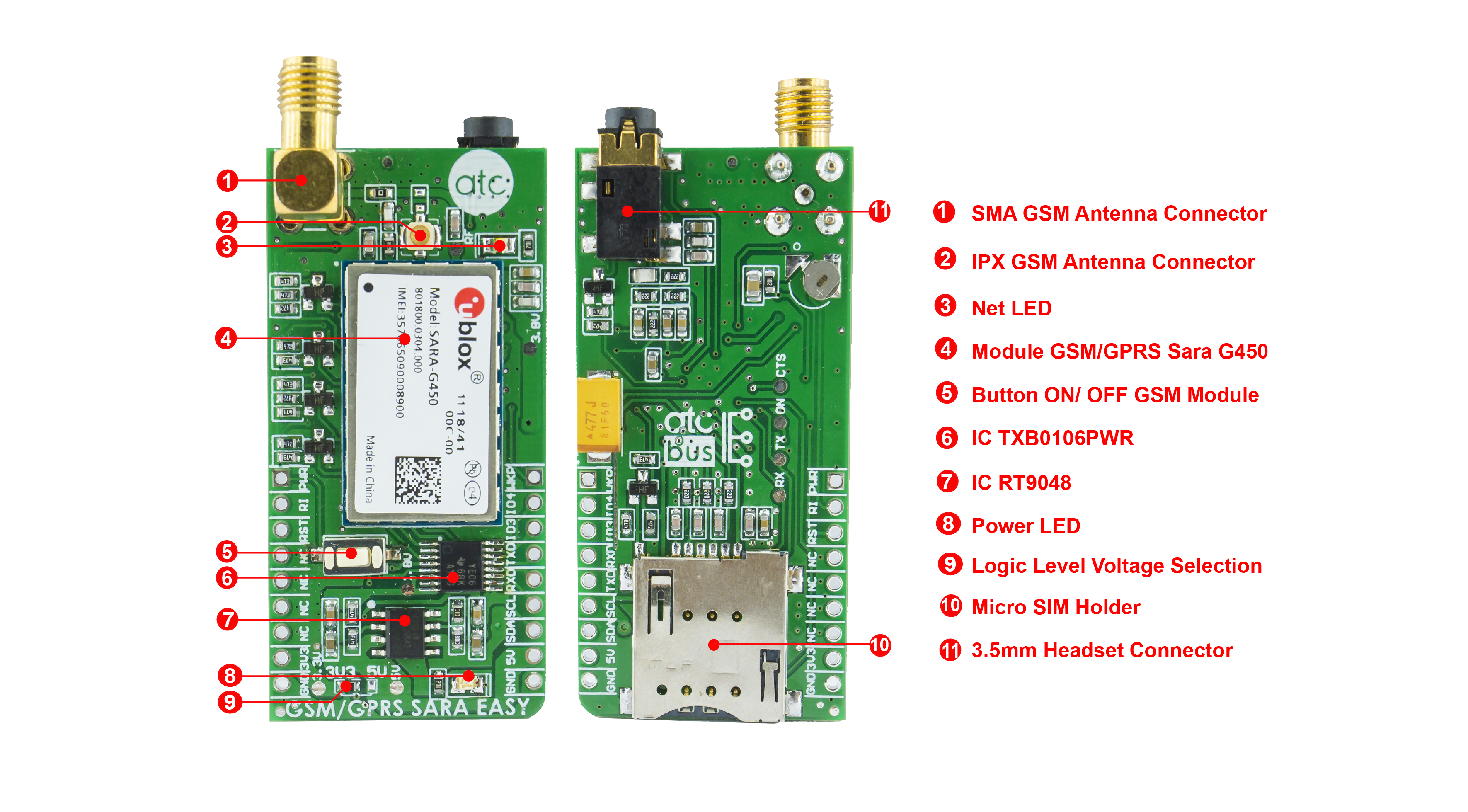 Module ATC-E12 mặt TOP và mặt BOT